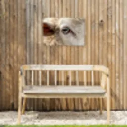 Schaap - Oog - Wit Tuinposter op houten frame 2 cm dik klein -sfeer4