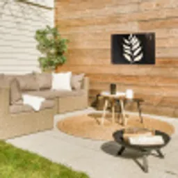 Blad - Wit - Minimalistisch Tuinposter op houten frame 2 cm dik klein -sfeer2