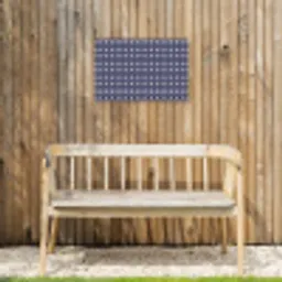 Schelp - Nautisch - Blauw - Wit Tuinposter op houten frame 2 cm dik klein 845 -sfeer4