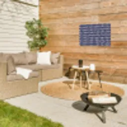 Schelp - Nautisch - Blauw - Wit Tuinposter op houten frame 2 cm dik klein 845 -sfeer2