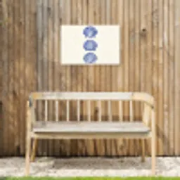 Schelpen - Blauw - Patroon Tuinposter op houten frame 2 cm dik klein -sfeer4
