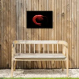 Garnaal - Rood - Dieren Tuinposter op houten frame 2 cm dik klein -sfeer4