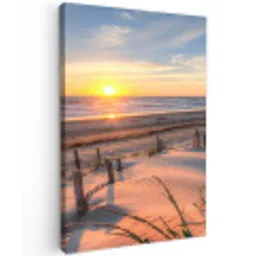 Zandpad bij Zonsondergang Tuinposter op houten frame 2 cm dik klein -3d