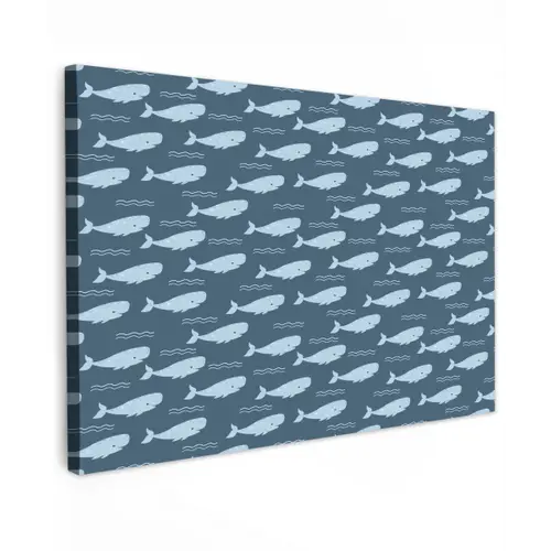 Klein - Oceaan - Golven - Blauw Tuinposter op houten frame 2 cm dik klein 845 -3d