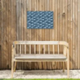 Klein - Oceaan - Golven - Blauw Tuinposter op houten frame 2 cm dik klein 845 -sfeer4