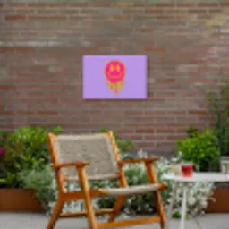 Smiley - Drip - Neon Tuinposter op houten frame 2 cm dik klein -sfeer3