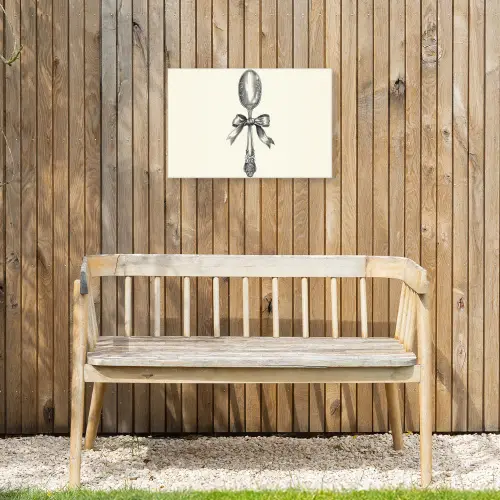 Lepel - Strik - Grijs Tuinposter op houten frame 2 cm dik klein -sfeer4