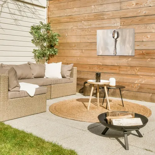 Lepel - Verf - Zilver Tuinposter op houten frame 2 cm dik klein -sfeer2