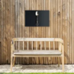 Lepel - Zilver - Metaal Tuinposter op houten frame 2 cm dik klein -sfeer4