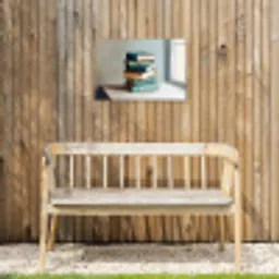 Stapel - Boeken - Groen - Daglicht Tuinposter op houten frame 2 cm dik klein -sfeer4
