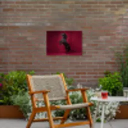 Hengst - Steigert - Rood Tuinposter op houten frame 2 cm dik klein -sfeer3