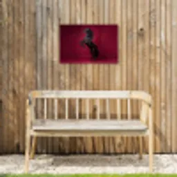 Hengst - Steigert - Rood Tuinposter op houten frame 2 cm dik klein -sfeer4