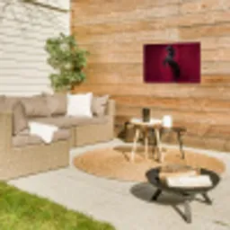 Hengst - Steigert - Rood Tuinposter op houten frame 2 cm dik klein -sfeer2