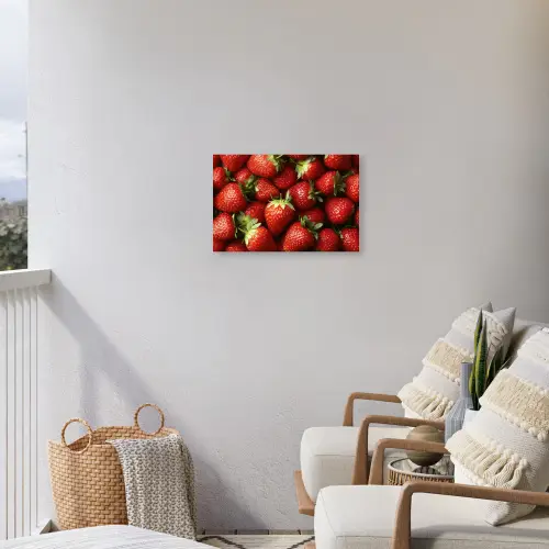 Aardbei - Fruit - Rood Tuinposter op houten frame 2 cm dik klein -sfeer1