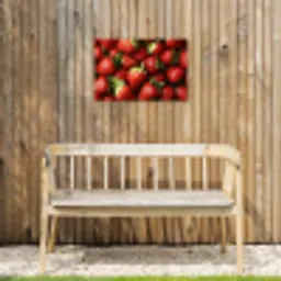 Aardbei - Fruit - Rood Tuinposter op houten frame 2 cm dik klein -sfeer4