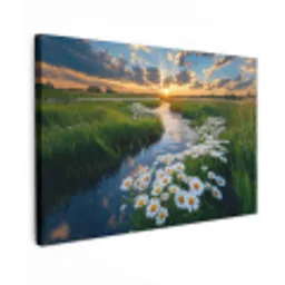 Beekje - Landschap - Margriet Tuinposter op houten frame 2 cm dik klein -3d