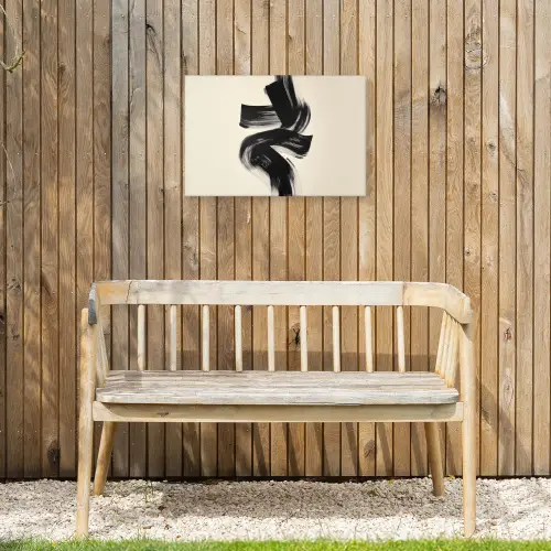 Strepen - Zwart - Abstract Tuinposter op houten frame 2 cm dik klein -sfeer4