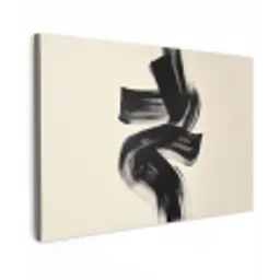 Strepen - Zwart - Abstract Tuinposter op houten frame 2 cm dik klein -3d
