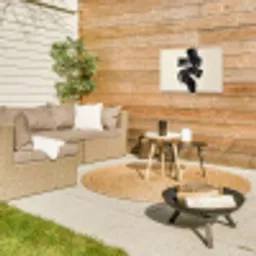 Strepen - Zwart - Abstract Tuinposter op houten frame 2 cm dik klein -sfeer2