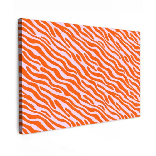 Strepen - Dynamisch - Oranje Tuinposter op houten frame 2 cm dik klein 845 -3d