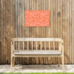 Strepen - Dynamisch - Oranje Tuinposter op houten frame 2 cm dik klein 845 -sfeer4
