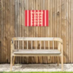 Strepen - Rood - Try again Tuinposter op houten frame 2 cm dik klein -sfeer4