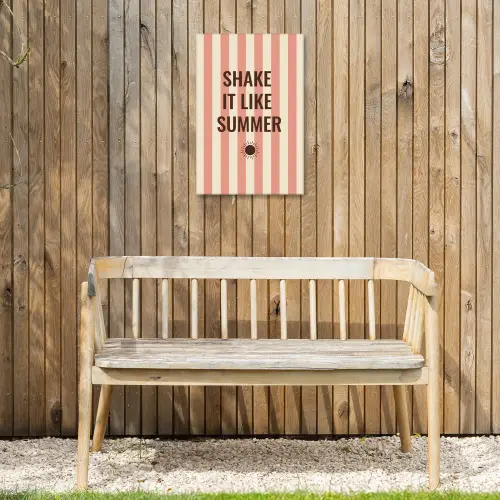 Zomer - Quote - Strepen Tuinposter op houten frame 2 cm dik klein -sfeer4