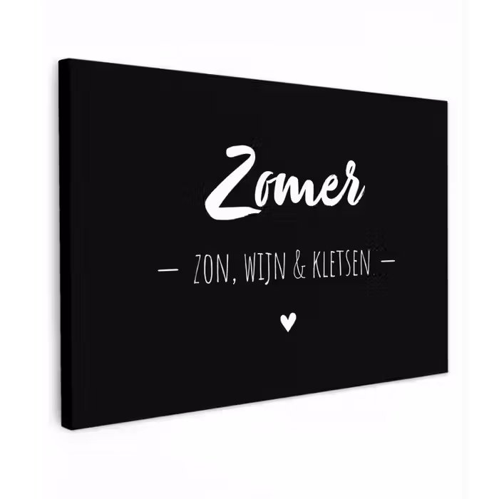 Zomer, zon, wijn & kletsen - Tekst - Zomer - Wijn - Quotes Tuinposter op houten frame 2 cm dik klein -3d