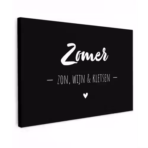 Zomer, zon, wijn & kletsen - Tekst - Zomer - Wijn - Quotes Tuinposter op houten frame 2 cm dik klein -3d