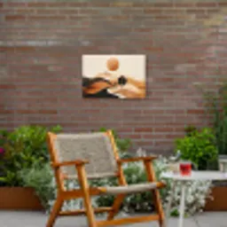 Zon - Heuvels - Boom - Abstract Tuinposter op houten frame 2 cm dik klein -sfeer3