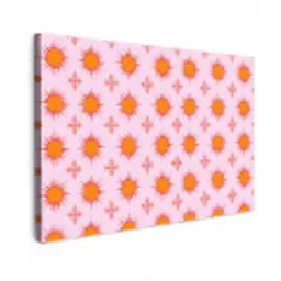 Zon - Patroon - Roze Tuinposter op houten frame 2 cm dik klein 845 -3d