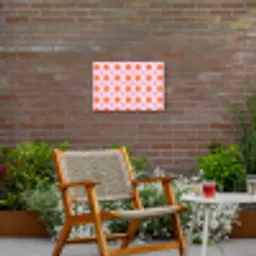 Zon - Patroon - Roze Tuinposter op houten frame 2 cm dik klein 845 -sfeer3