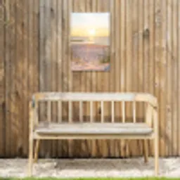 Zonsondergang op het Strand Tuinposter op houten frame 2 cm dik klein -sfeer4
