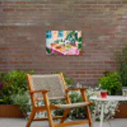 Tafel - Wijn - Fruit Tuinposter op houten frame 2 cm dik klein -sfeer3