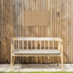 Terrazzo - Patroon - Beige Tuinposter op houten frame 2 cm dik klein 845 -sfeer4
