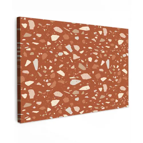 Terrazzo - Patroon - Klei Tuinposter op houten frame 2 cm dik klein 845 -3d