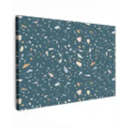 Terrazzo -  Patroon - Kleurrijk - Diep blauw Tuinposter op houten frame 2 cm dik klein 845 -3d