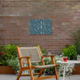 Terrazzo -  Patroon - Kleurrijk - Diep blauw Tuinposter op houten frame 2 cm dik klein 845 -sfeer3