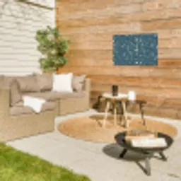 Terrazzo -  Patroon - Kleurrijk - Diep blauw Tuinposter op houten frame 2 cm dik klein 845 -sfeer2