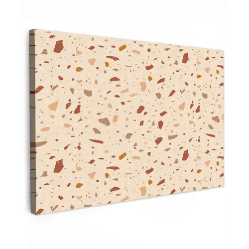 Terrazzo - Patroon - Kleurrijk - Steen Tuinposter op houten frame 2 cm dik klein 845 -3d