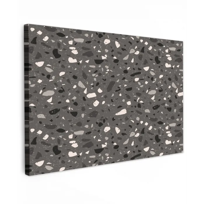 Terrazzo - Patroon - Grijs Tuinposter op houten frame 2 cm dik klein 845 -3d