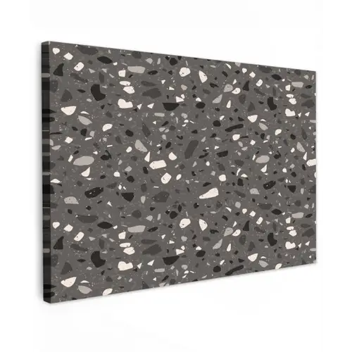 Terrazzo - Patroon - Grijs Tuinposter op houten frame 2 cm dik klein 845 -3d