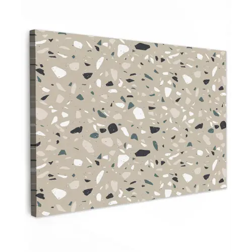 Terrazzo - Patroon - Groen Tuinposter op houten frame 2 cm dik klein 845 -3d