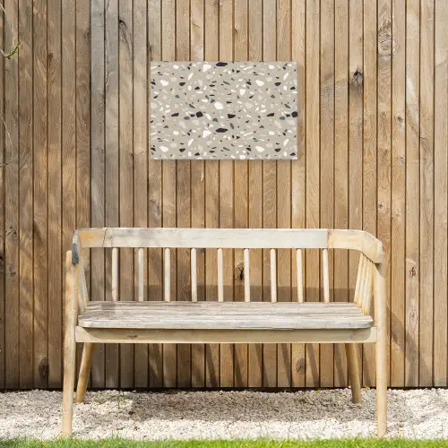 Terrazzo - Patroon - Groen Tuinposter op houten frame 2 cm dik klein 845 -sfeer4