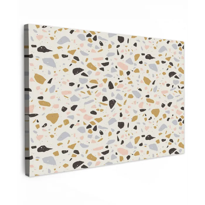 Terrazzo - Patroon - Neutraal - Zacht - Multi Tuinposter op houten frame 2 cm dik klein 845 -3d