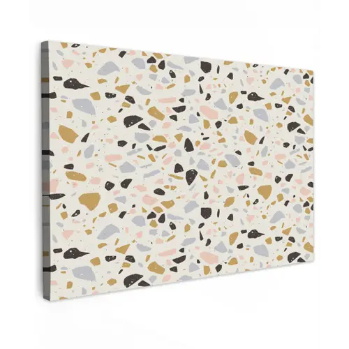 Terrazzo - Patroon - Neutraal - Zacht - Multi Tuinposter op houten frame 2 cm dik klein 845 -3d