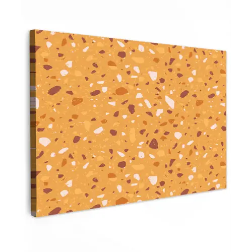 Terrazzo - Patroon - Okergeel Tuinposter op houten frame 2 cm dik klein 845 -3d