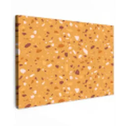 Terrazzo -  Patroon - Okergeel Tuinposter op houten frame 2 cm dik klein 845 -3d