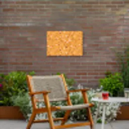 Terrazzo -  Patroon - Okergeel Tuinposter op houten frame 2 cm dik klein 845 -sfeer3
