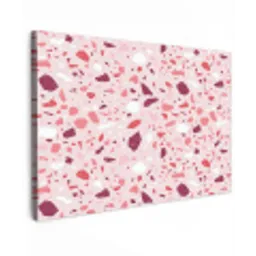 Terrazzo - Patroon - Roze Tuinposter op houten frame 2 cm dik klein 845 -3d